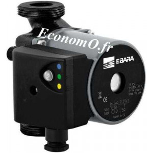Circulateur Ebara Ego 15/60-130 Fonte de 0,3 à 3 m3/h entre 5,6 et 1,3 m HMT Mono 230 V 50 W - EconomO.fr