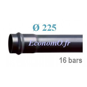 Tube PVC Pression à Emmancher D225 mm PN 16 bars Eau Potable Irrigation ou Evacuation Prémanchonné en Barre de 6 mètres - Econom