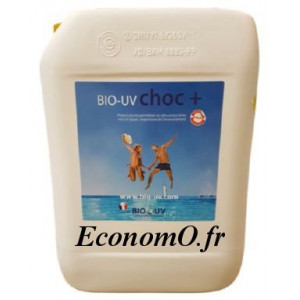 Produit BIO-UV Choc Oxydant Peroxyde d'Hydrogène, Bactéricide, Virucide et Algicide Bidon de 10 L - EconomO.fr