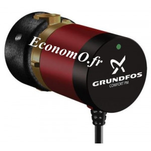 Circulateur Eau Chaude Grundfos COMFORT 15-14 B PM Taraudé 1/2" de 0,05 à 0,5 m3/h entre 1,2 et 0,76 m HMT Mono 230 V 7 W - Econ