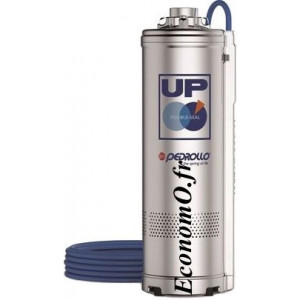 Pompe Immergée Pedrollo pour Puits UPm 2/6 de 1,2 à 4,8 m3/h entre 90 et 48 m HMT Mono 220 240 V 1,5 kW